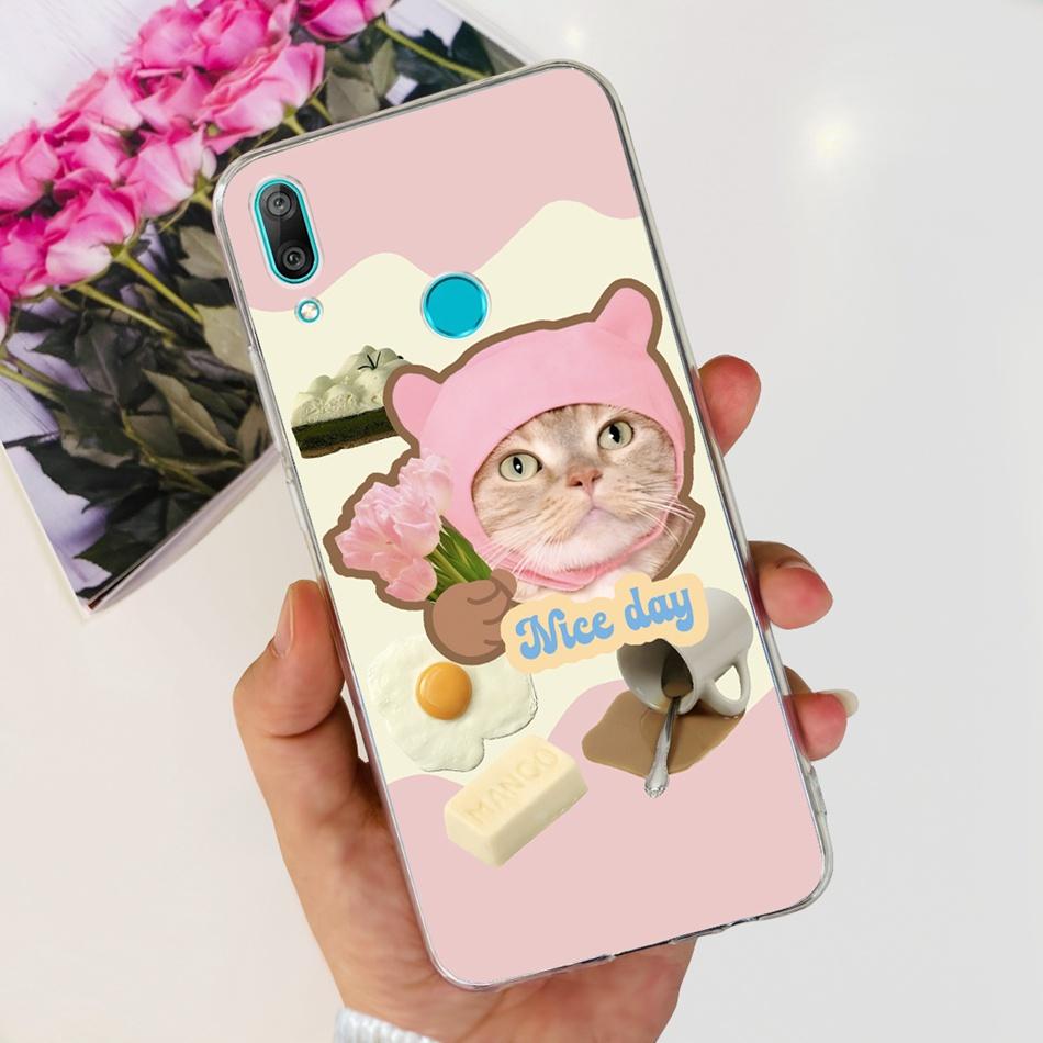 Чехол для телефона Huawei Y7 2019 Huawei Y7 Prime Pro (2019) DUB-LX1 LX2 LX3 Милый Пандa Цветочный Узор Мягкий Силикон ТПУ Чехлы