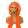 Satin Nightcap with Wide Elastic and Long Tail - Extra Large Women's Ribbon Shower Hat