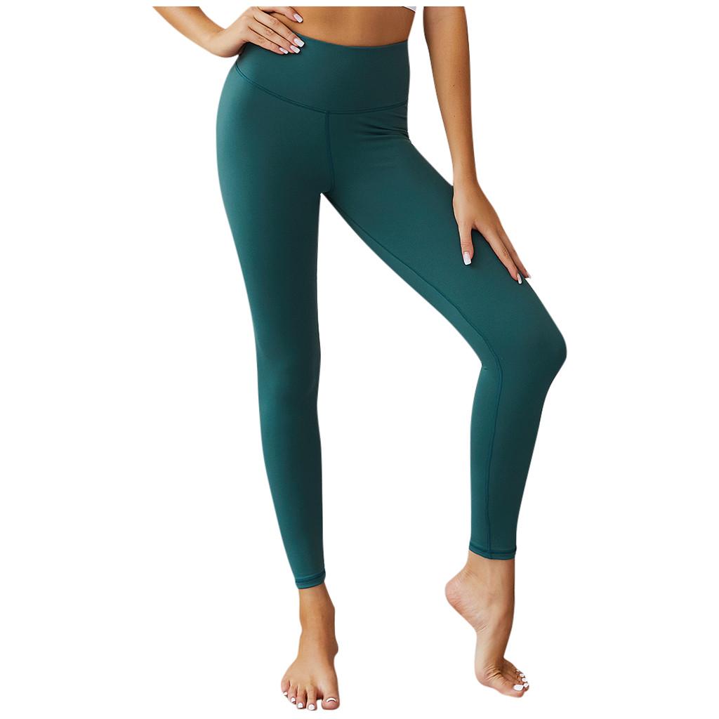 Fashion Womens Solid Sport Leggings Casual Elastic High Waist Fitness Yoga Pants