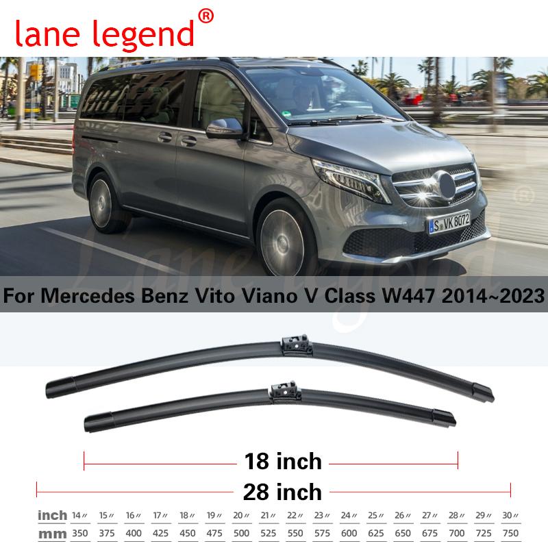 For Mercedes Benz Vito Viano V Class W447 2014~2023 Front Rear Wiper Blades Set Brushes Window Windshield Windscreen Accessories