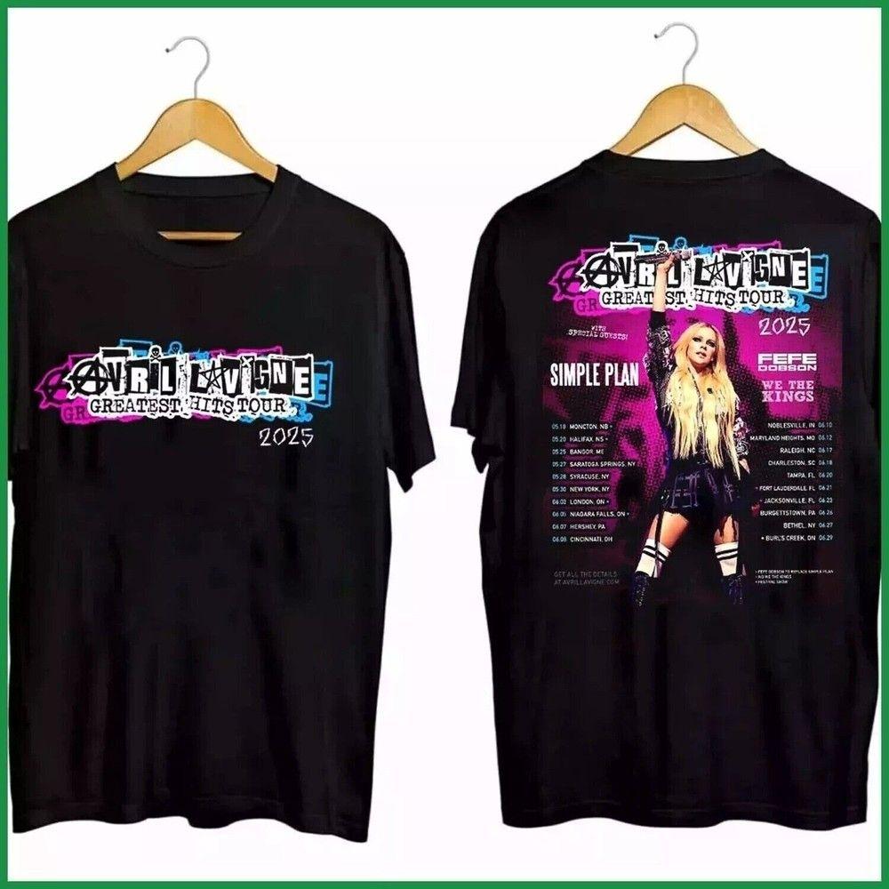 Unisex shirt Cotton Oversize Large Size Avril Lavigne Greatest Hits Tour 2025 North America Tour Unisex Size 3XL