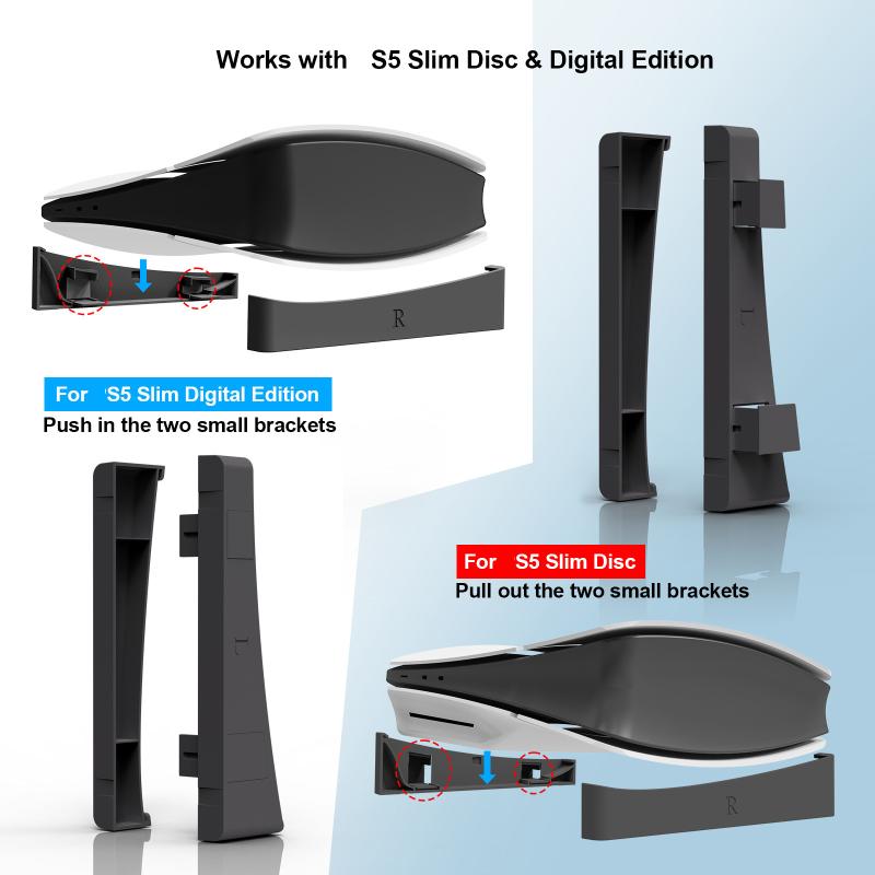 Горизонтальная подставка-держатель для игровой консоли Base Stand Ps5 Совместима с Ps5 Slim/Ps5 Pro Держатель-основание для консоли Ps 5