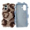 For iPhone 17 Case 3D Heart Plush TPU Winter Warm Soft TPU Phone Cover