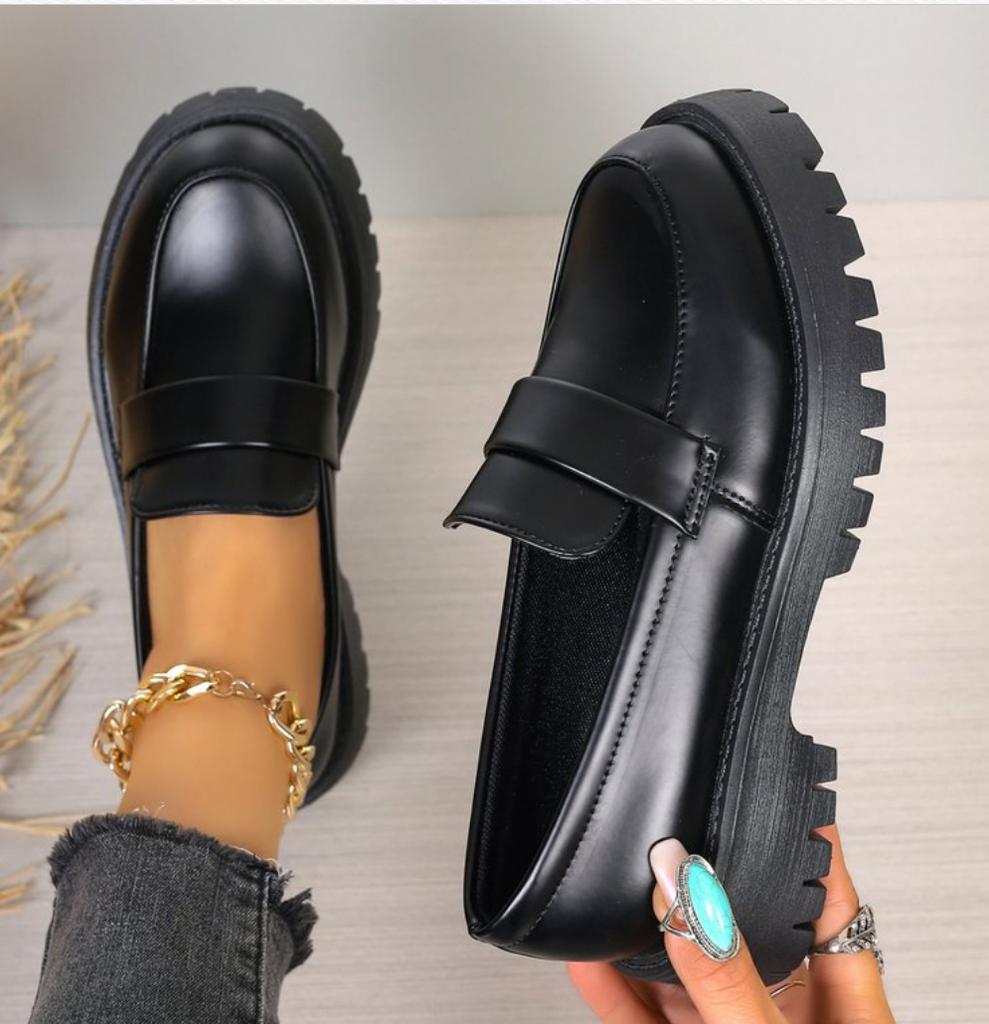 Модные лоферы на платформе в британском стиле для женщин 2024, больших размеров, с круглым носком, одинарная обувь, женские оксфорды на толстой подошве из искусственной кожи, zapatos mujer