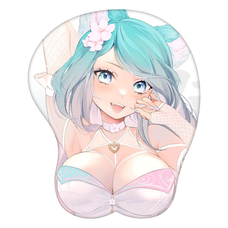 3D Mouse Pad Sexy Silvervale VTuber Anime Wrist Rest Desk MousePad Mat Gamer Accessory