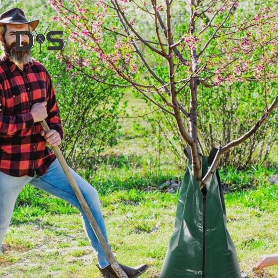 Мешок для полива деревьев, 20 галлонов, многоразовый мешок для капельного орошения с застежкой-молнией, медленно высвобождение воды, мешки для полива деревьев, глубокое нацеливание на корни