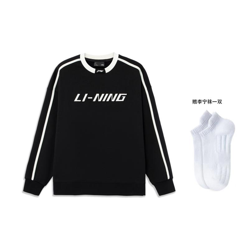 Li Ning Sports Life Collection Sweatshirt Unisex Black AWDU917-1