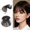 Женская челка на клипсе, естественная тонкая французская челка, наращивание волос на лбу из высокотемпературного волокна, черный, коричневый, изогнутая воздушная челка, парик с бахромой, шиньоны