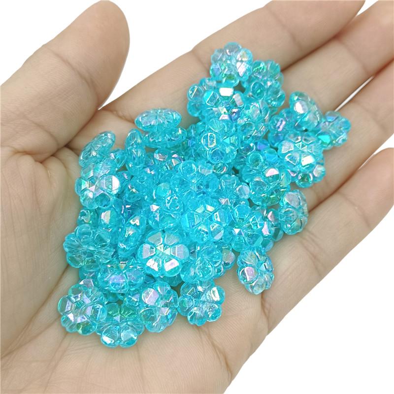 Креативные акриловые бусины-цветы для браслета «Слива» AB прозрачные цветные 40 шт. 10 мм россыпью для самостоятельного изготовления ювелирных изделий ожерелья случайные смешанные