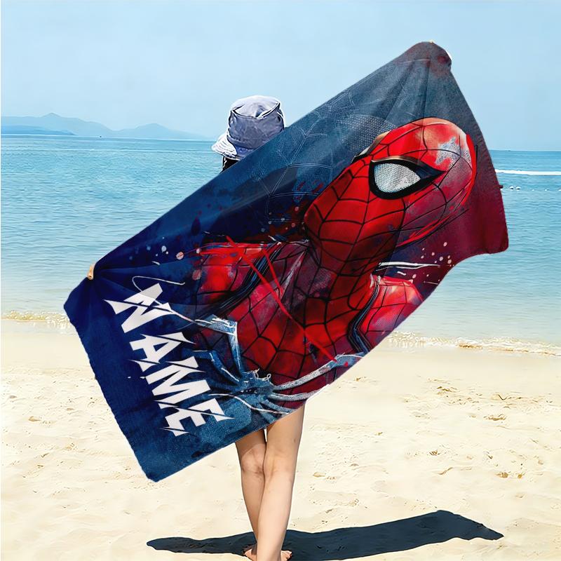 Personalized "Spiderman Urban Adventure" Beach Towel Microfiber Beach Towel Thin Absorbent for Beach Swimming Yoga Bath Sports. 0910391