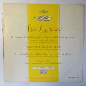 LP Record PAUL HINDEMITH - Konzertmusik Für Klavier, Blechbläs LPM18474 Deutsche Grammo 1958 Germany Classical Used