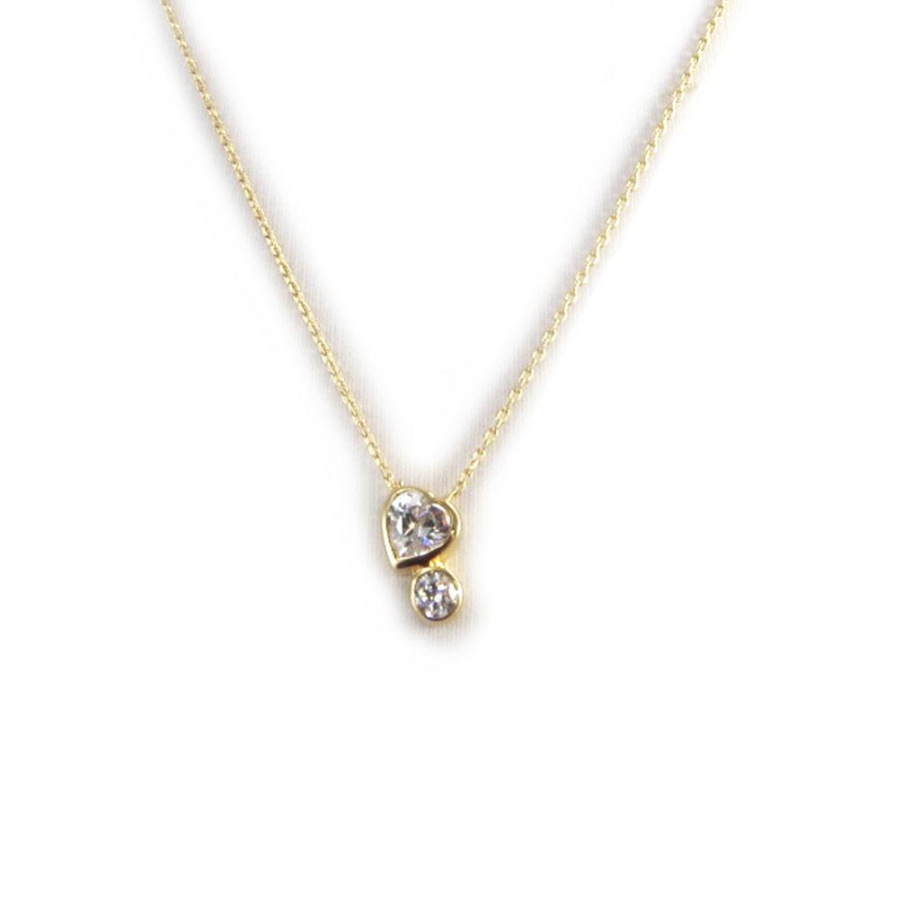 Les Trésors De Lily [M0923] - White 'Love' Gold-Plated Necklace