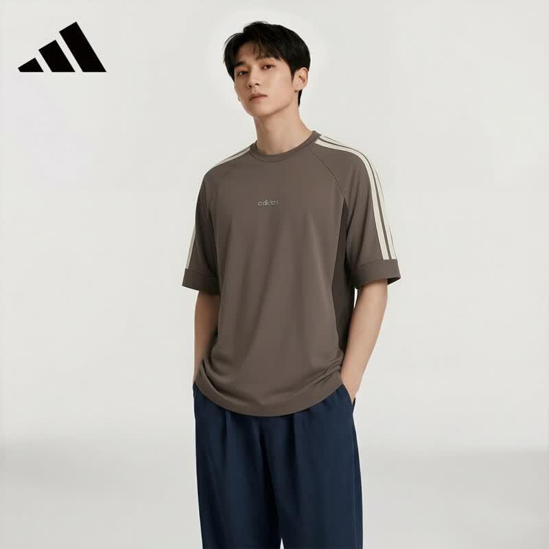 adidas Мужская летняя спортивная хлопковая футболка