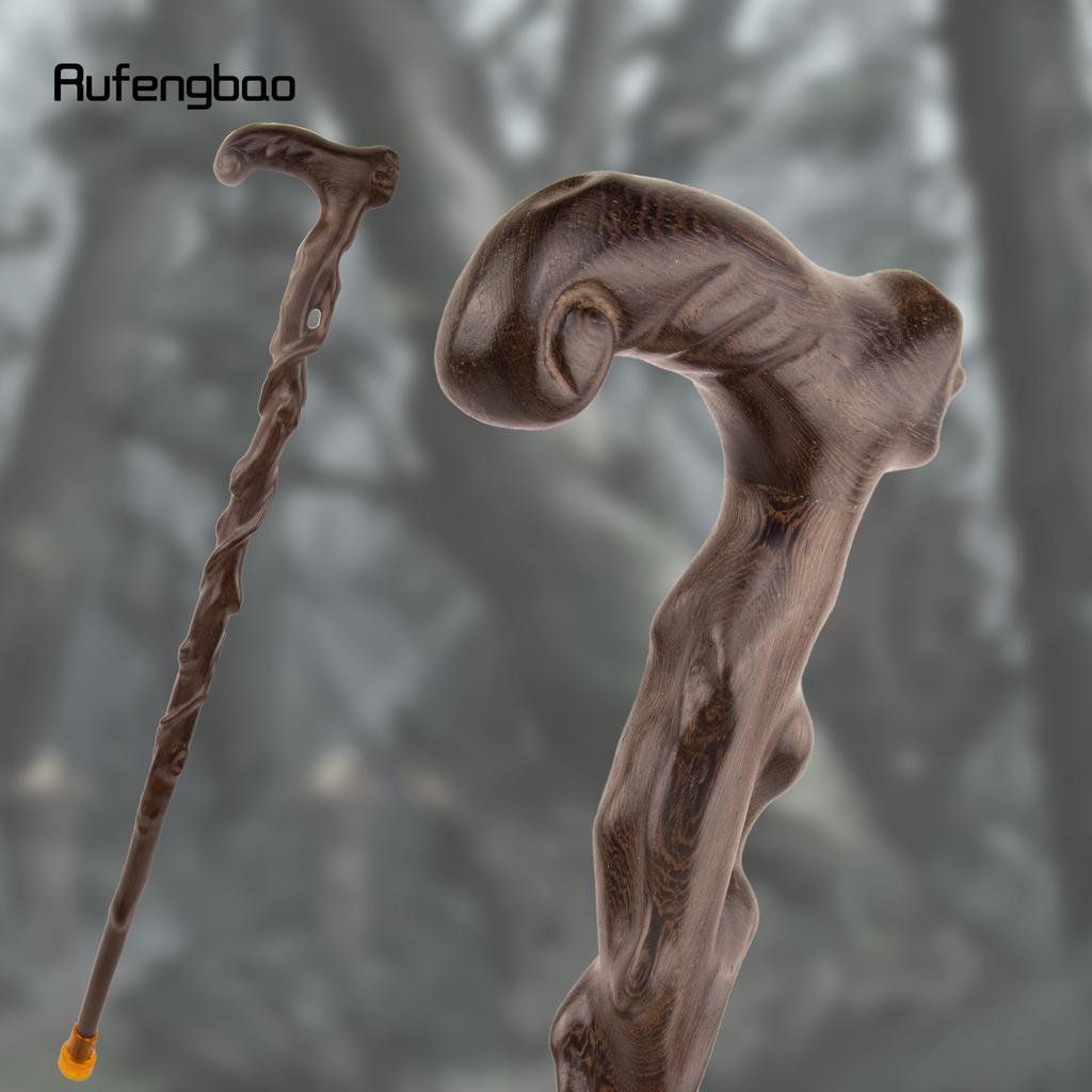 Коричневая деревянная трость с одним шарниром из корня дерева, декоративная трость для косплей-вечеринки, трость для ходьбы на Хэллоуин, палочка-костыль, посох 93 см