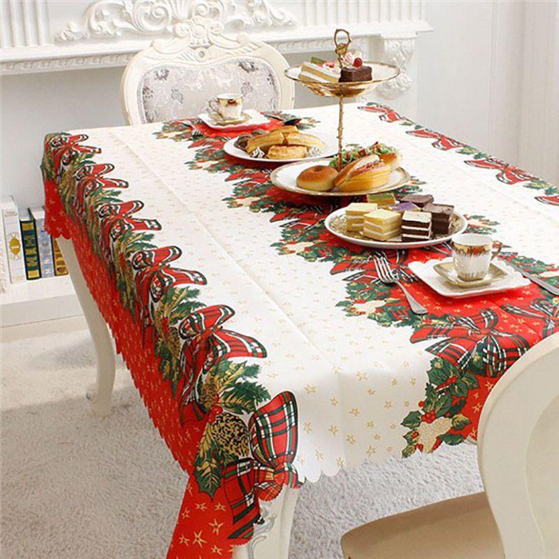 Versatile Santa Christmas Red Tablecloth Designed For Effortless Use In Various Holiday Occasions
