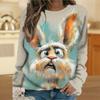 Women's Long-Sleeved T-Shirt for Fall Outdoor Casual Long-Sleeved Top Cartoon Funny Rabbit Print OverSize Women's Clothing