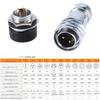 SF2010 Waterproof Industrial Connector SF2012 Female Plug & Male Socket IP67 2Pin to 12Pin For 20mm Panel Mount