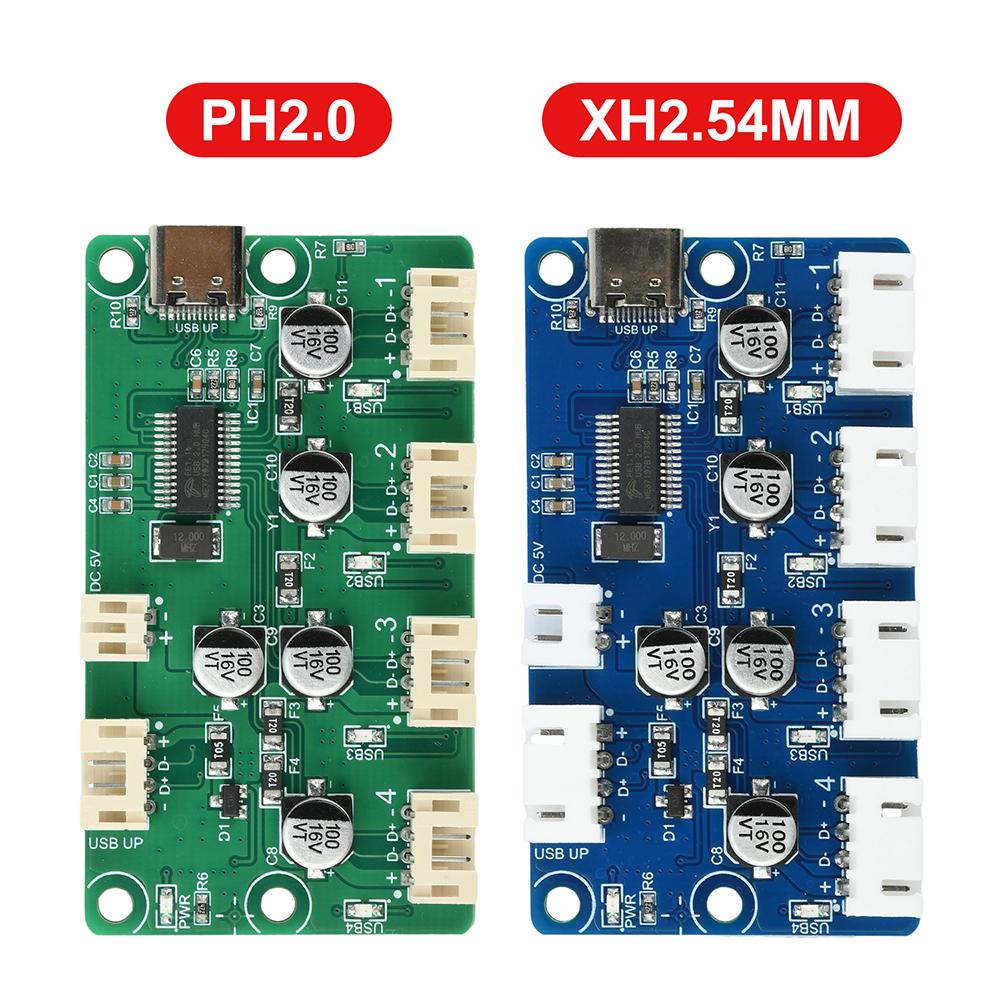 USB 2.0 HUB 1-to-4-Port Splitter USB Hub 4-port Electronic expansion PH2.0 XH2.54 for keyboards,mice,USB drives,printers,webcams