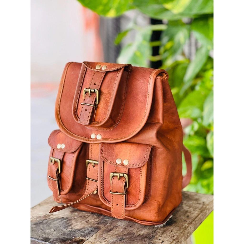 Новый рюкзак из козьей кожи, кожаный рюкзак в винтажном стиле