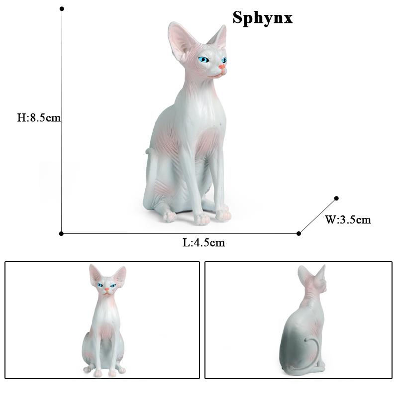 Oenux Cat Model Siamese Devon Rex Sphynx Ragdoll Persian Action Figure Cat Kitty Bobtails Figurine Cute Decoration Kids Toy Gift