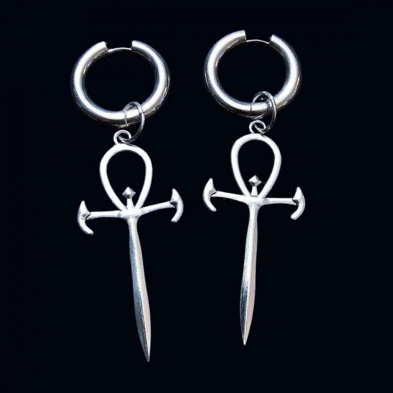 Mysterious Gothic Vampire Cross Earrings