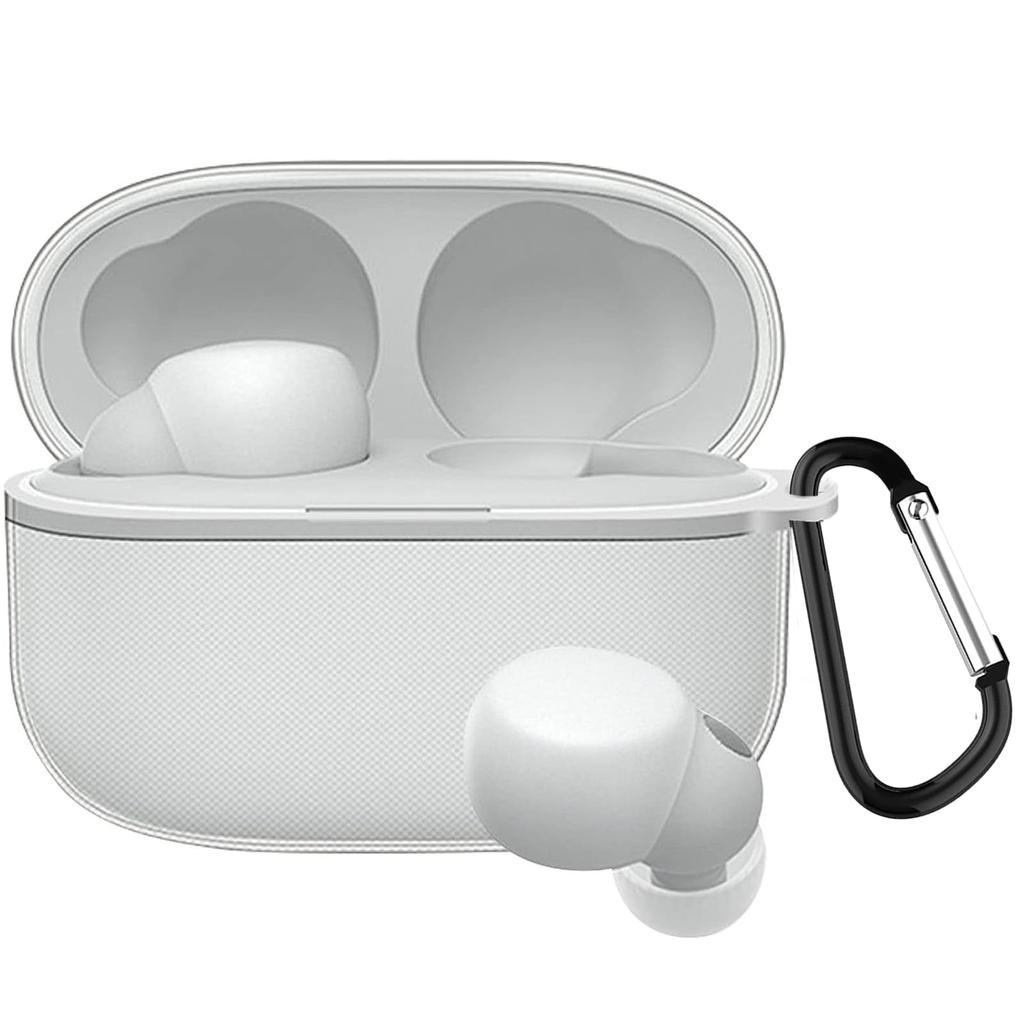 Improved KANOYO LinkBuds S Clear Soft TPU Protective Can Be Mounted and Sony LinkBuds S Case with Carabiner [2023 Model] WF-LS900N Case, Case,