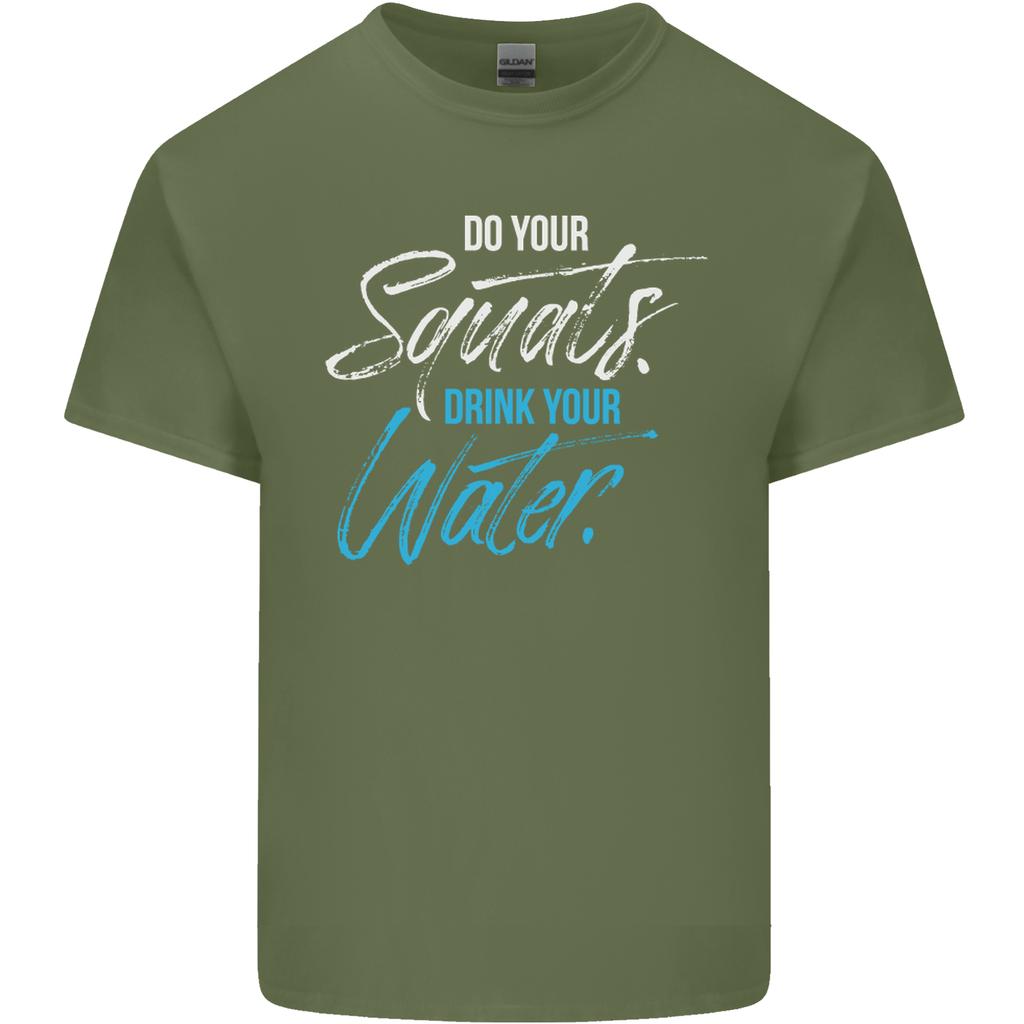 Do Your Squats Drink Water Gym Training Top Unisexs Light Cotton TShirt