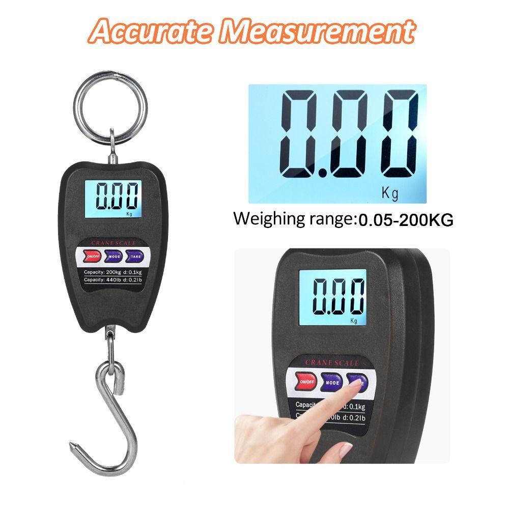 200KG Electronic Hook Scale Kg/Lb/N Mini Handheld Scale Digital Electronic Scale Luggage
