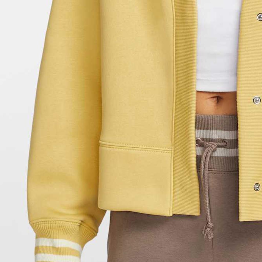 Nike Спортивная одежда Phoenix Fleece Оверсайз Логотип Буква Флис Кардиган Куртка с длинным рукавом Женские куртки Желтый HJ0947-700