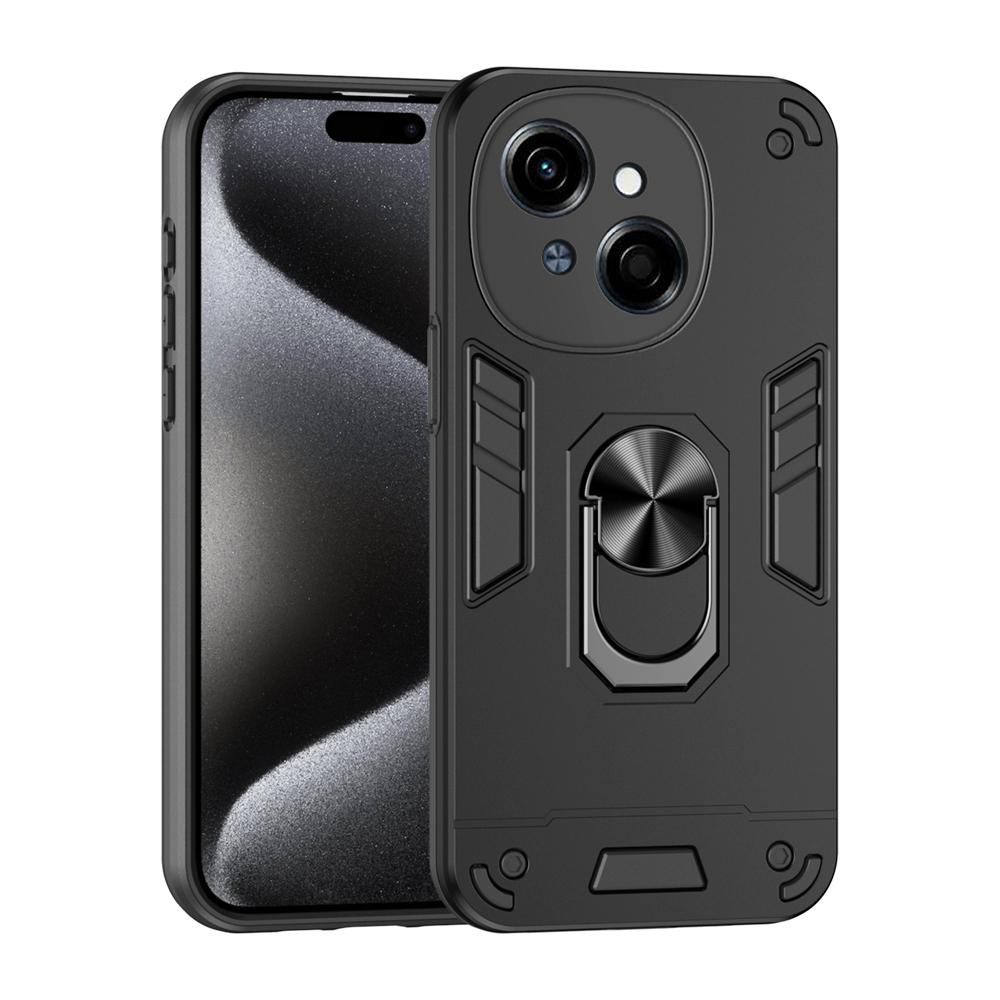 KEYSION Противоударный чехол для TECNO Spark Go 1 Go 2025 Silicone+PC Camera Protection Ring Stand Phone Back Cover для Tecno Pop9 4G