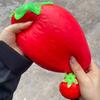 Гигантская клубничная игрушка-сквиши Фруктовая медленно поднимающаяся Растягивающаяся антистрессовая мялка Сенсорная игрушка-фиджет для взрослых Подарки