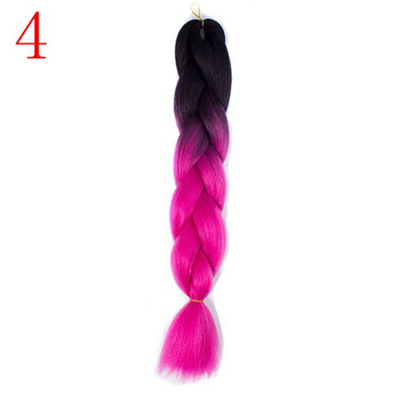 Ombre Hair Jumbo Braids Волосы Синтетические наращивания волос для женщин Розовый Красный Синий 102 Доступных цвета