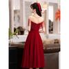Toast Bride Summer Burgundy Back Door Small Wedding Sense Engagement Dress Evening Dress Dress Women