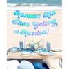 xo, Fetti Mamma Mia She's Getting Married Banner - Blue Iridescent Foil, 5 Ft. | Disco Bachelorette Decorations, 70s Backdrop, Groovy Bach Party,