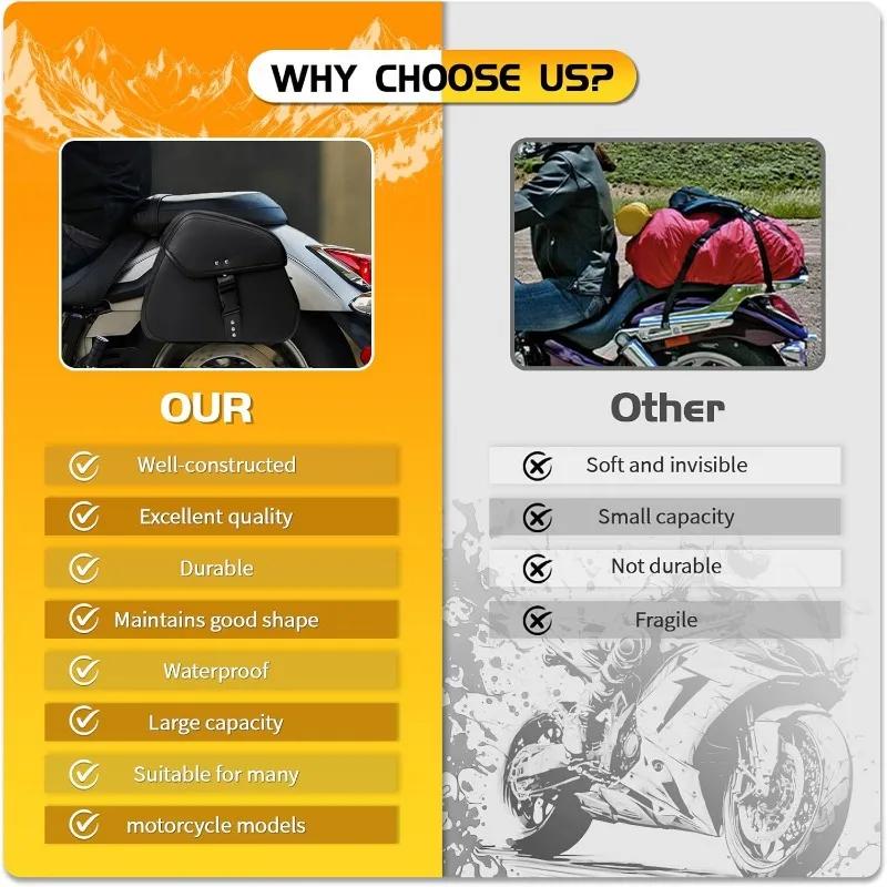 Мотоциклетные седельные сумки с пряжками из искусственной кожи Мотоциклетные седельные сумки Водонепроницаемые мотоциклетные боковые седельные сумки Универсальные Harley