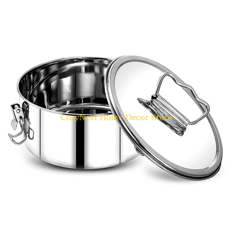 92MF 304 Cake Flan Pan With Secure Locking Lid For Baking And Steaming