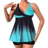 2025 Colorful Print Plus Size Tankini: Loose, Tummy-Covering, Conservative Swimsuit