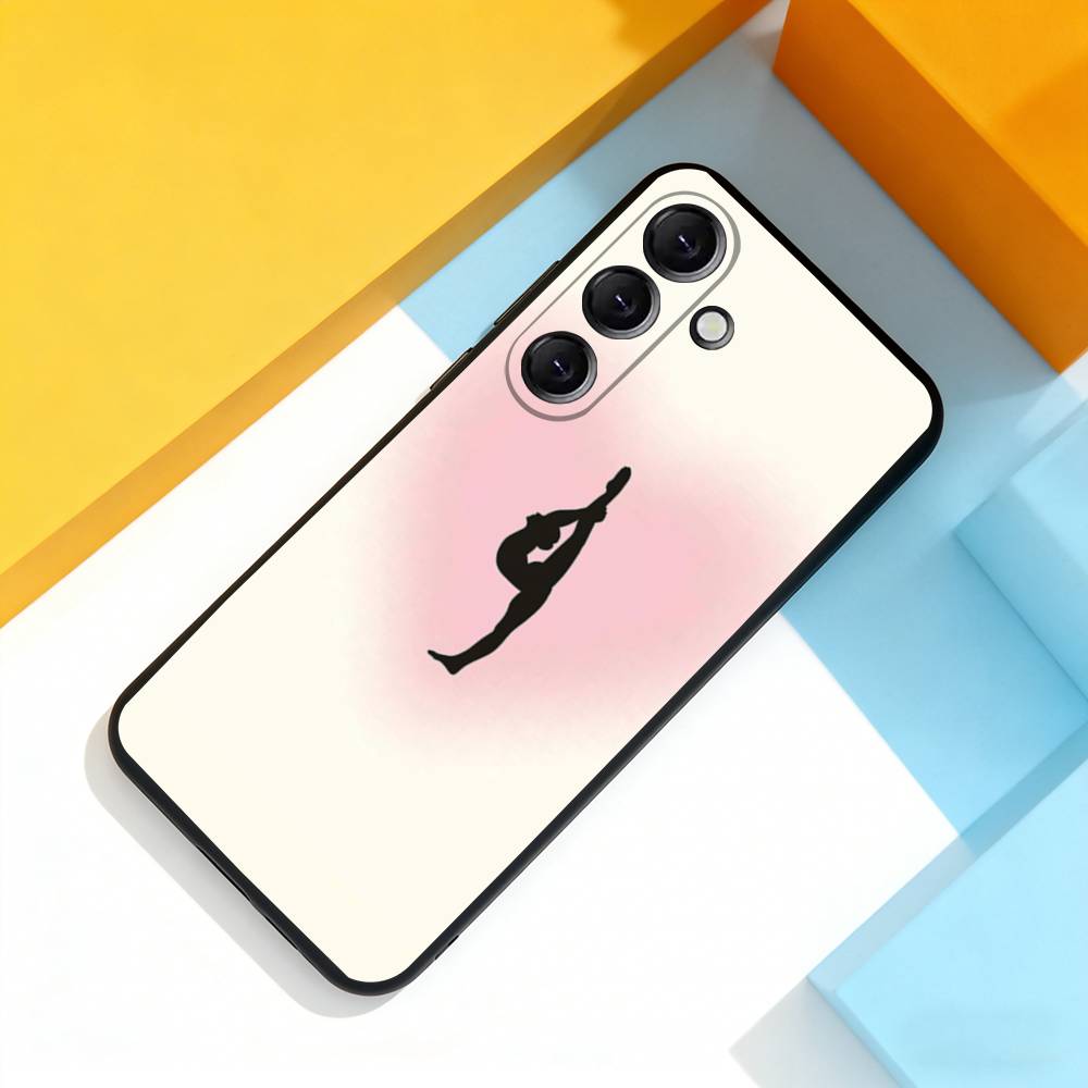 Чехол для телефона GYM Girl Gymnastic для Samsung Galaxy A 73,72,51,53,52,71,22,5G,Note,J7,8,9 Мягкий Черный Чехол с Точными Отверстиями