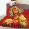 Sacred Heart Of Jesus Catholic Fuzzy Blanket Novelty Throw Blanket for Sofa Bedding Lounge 200x150cm Rug Piece