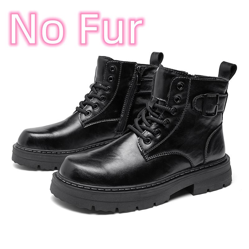 Модные мужские зимние плюшевые ботинки на шнуровке, натуральная кожа, мужские мотоциклетные ботинки, новые удобные повседневные кроссовки с высоким верхом