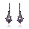Оригинальные дизайнерские высококачественные серьги в темном стиле ретро, ​​итальянские серьги из серебра 925 пробы с натуральным аметистом