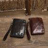 Retro Men's Hand-Made Vintage Genuine Leather Vertical Wallet Personalized Trendy Top Layer Short Cowhide Wallet
