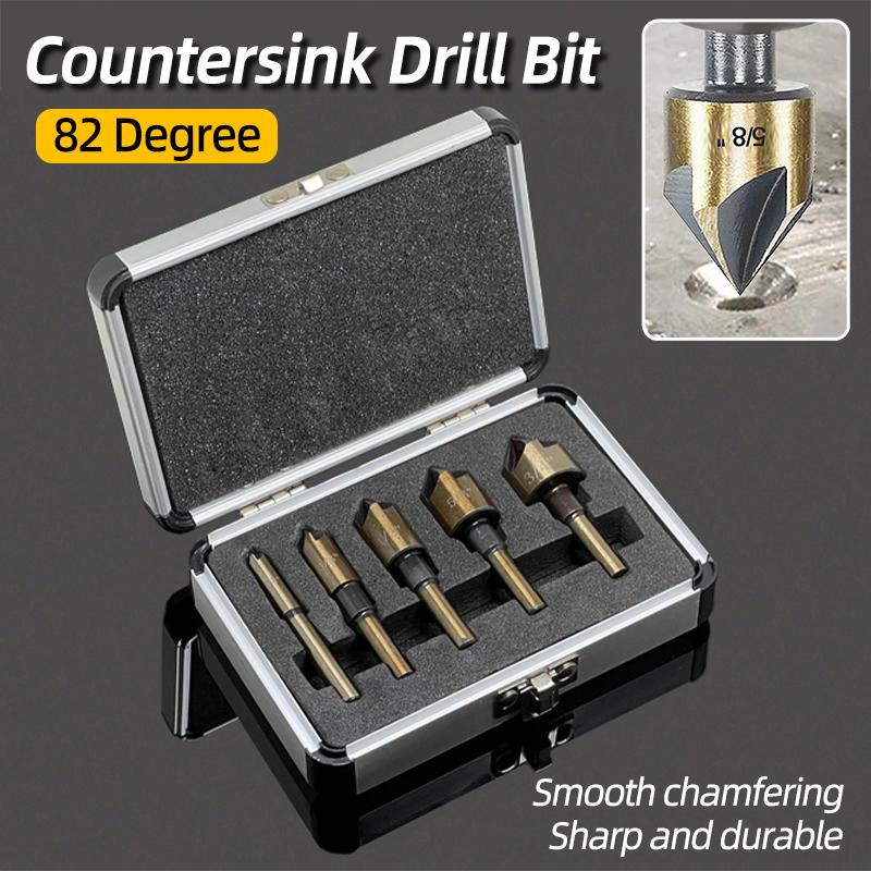 Набор сверл с зенковкой из титана HSS, фаска 1/4", шестигранная коническая фреза для дерева и металла, инструмент для снятия заусенцев и снятия фаски