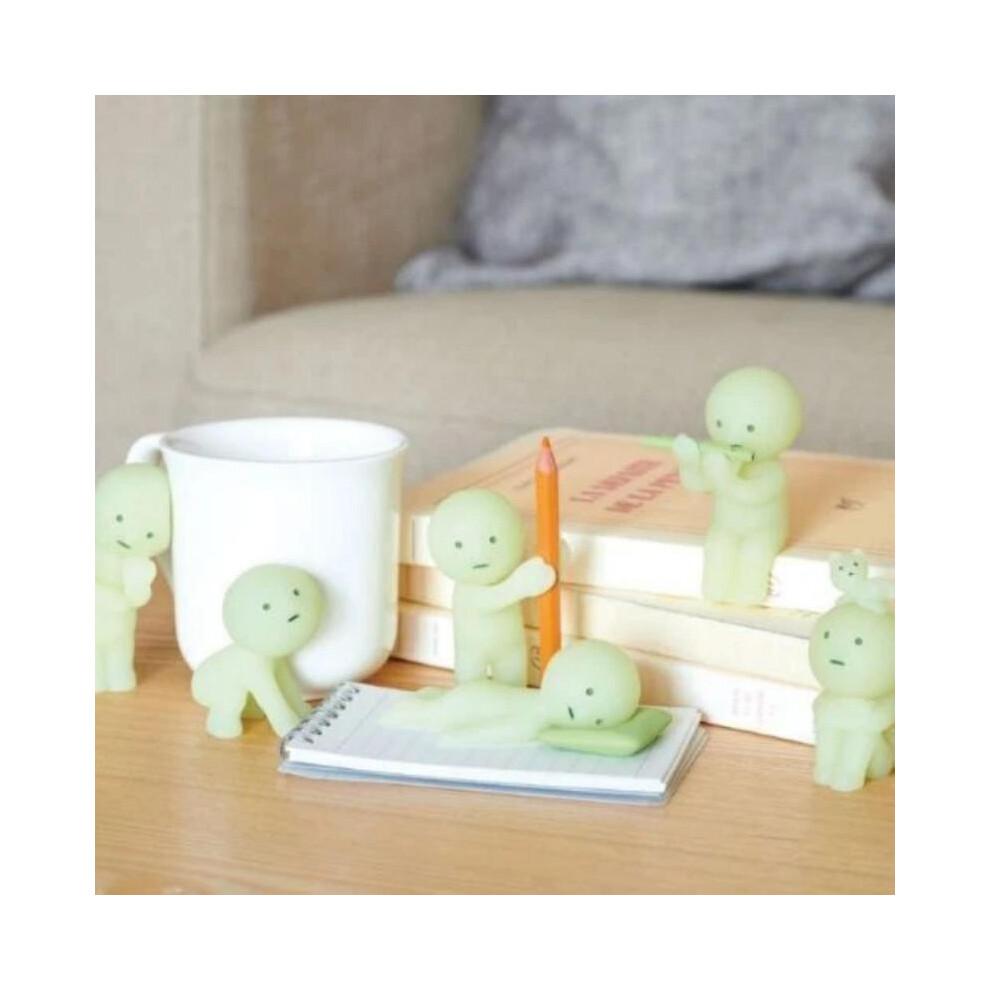 6pcs Smiski Blind Box Sunday Series Yoga Fitness Series Minifigure Noctilucent Decoration Doll Bedroom Toilet