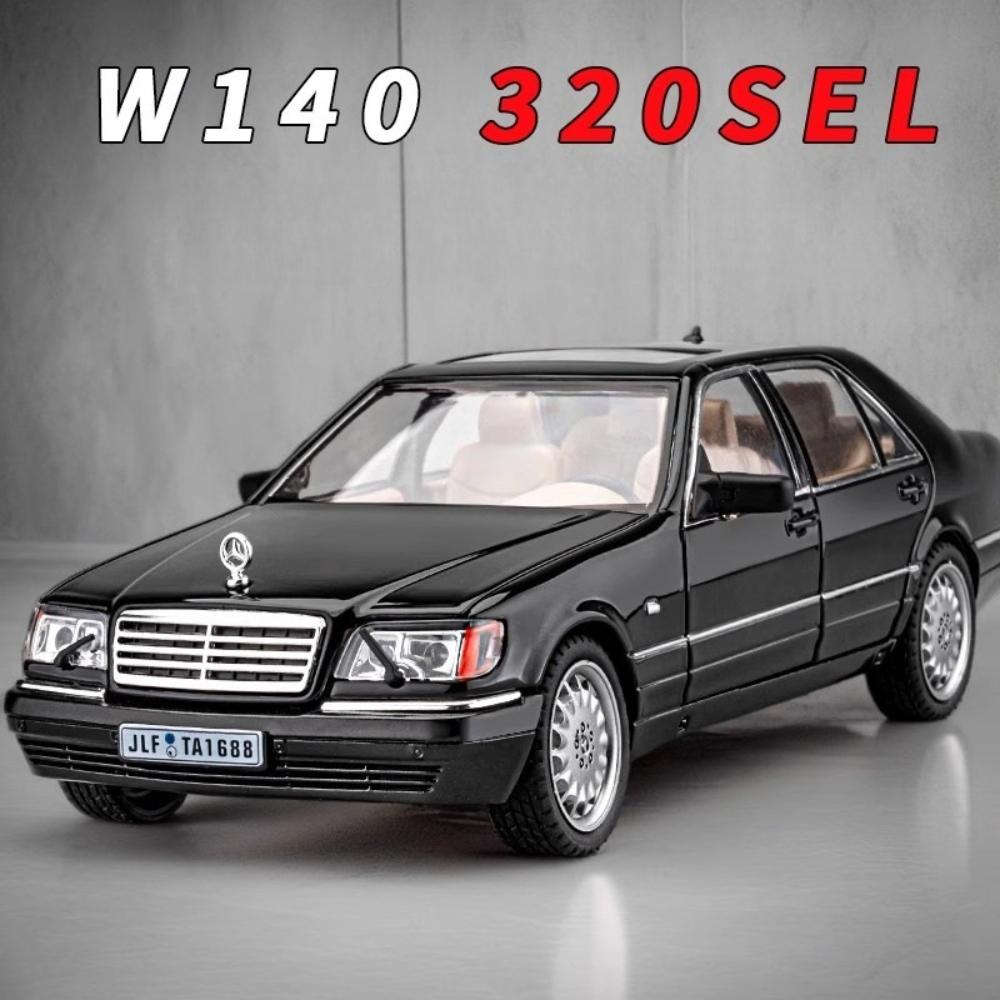 1:Масштаб 1:24 Модель Классического Автомобиля S320 Игрушка Металлическая Литая Имитация Звук Свет Миниатюрные Модели Мотоциклов Украшения для Хобби Подарки