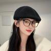 Women's Reversible Wool Beret - Warm Autumn/Winter Hat with Retro Style Logo
