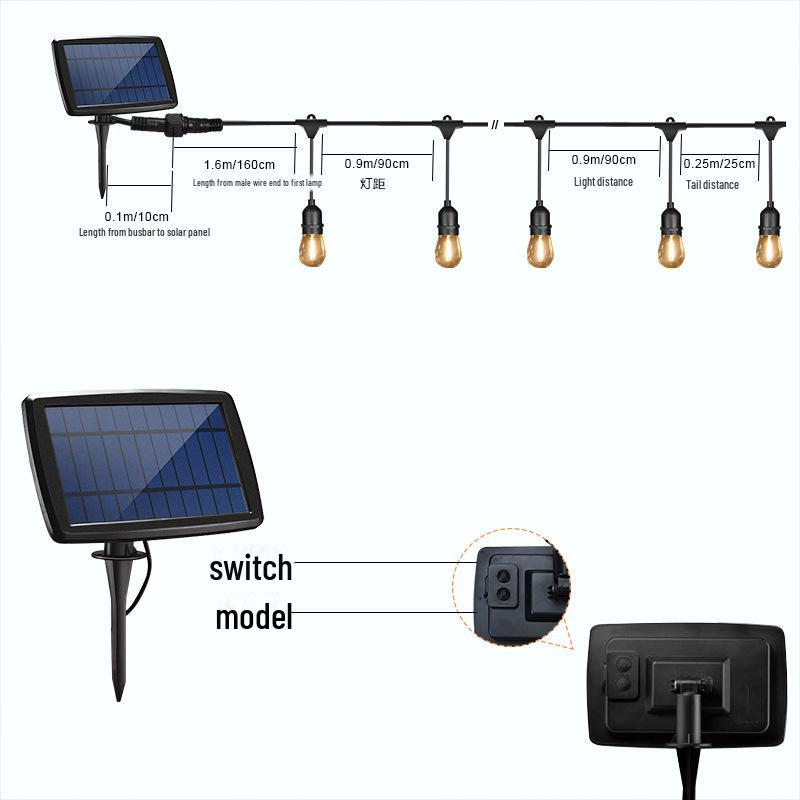 Солнечные S14 наружные светодиодные лампы E27/E26 для сада и праздничного декора