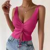 Summer European American Sexy Fashion Drawstring American Spice Girl Versatile Drawstring Slimming Design Suspender Vest Top