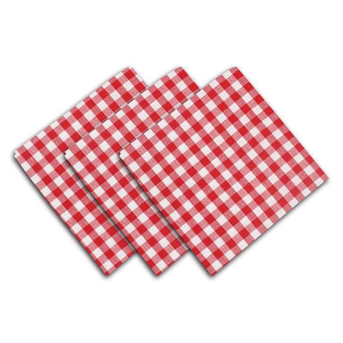 Lot de 3 serviettes en coton 45x45 cm VICHY, par Soleil d'Ocre