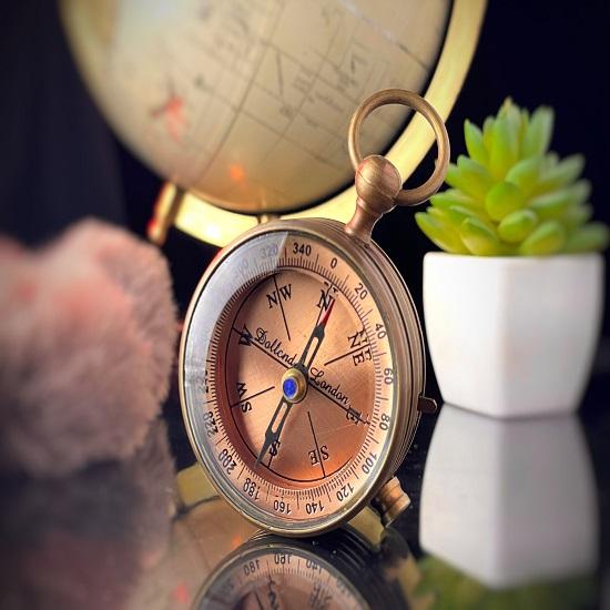 Vintage Dollond London Compass - Handmade Brass Copper Nautical Navigation Tool - Anniversary Gifts For Him, Her - Gifts For Mother